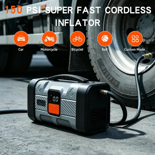 Vista 8 de 150PSI Jump Starter with Air Compressor, 12V Car Battery Booster