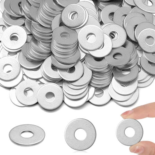 Vista 7 de Yaocom 200 Pieces 1/4" x 1-1/4" Zinc Fender Washers Thickness 1mm Fender Washers for Wood and Wet Environment