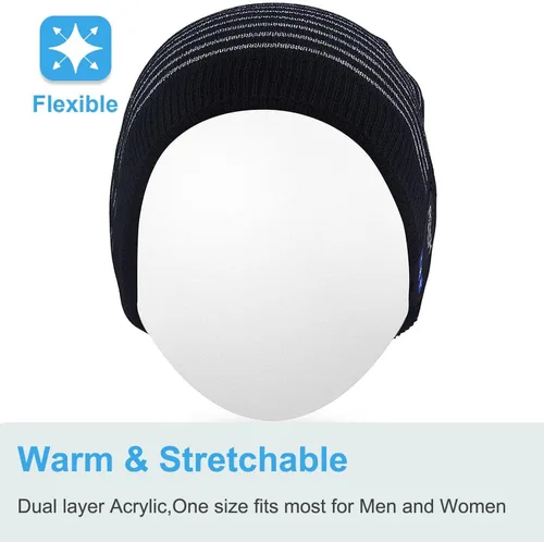 Vista 2 de Rotibox - Gorro inalámbrico con Bluetooth para deportes al aire libre, regalo de Navidad.
