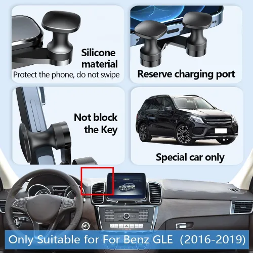 Vista 5 de Soporte para teléfono de coche para Mercedes Benz GLE 2016 2017 2018 2019, GLS 2017 2018 2019 Accesorios de automóvil Decoración interior Soporte