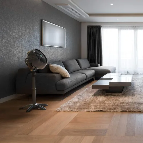 Vista 3 de Vornado 7803 Ventilador circular de aire con pedestal grande para habitación entera con altura ajustable, 3 ajustes de velocidad, parrilla extraíble