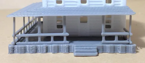 Vista 3 de Outland Models Tren Railway Layout Country Casa de 2 pisos Blanco Escala N 1:160