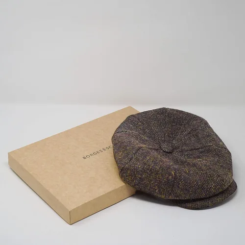 Vista 5 de Borges Scott Lomond Newsboy Gorra 100 lana tejida a mano Harris Tweed Resistente al agua
