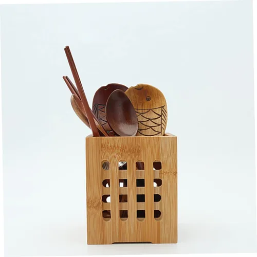 Vista 6 de Cabilock Soporte de secado de cubiertos, 2 piezas, organizador de utensilios de cocina, soporte de cubiertos de bambú, soporte para cubiertos