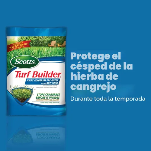 Vista 3 de Scotts Turf Builder fertilizante para césped - Con repelente para crabgrass HALTS Herbicida pre-emergente, fertilizante para césped, cubre 5,000