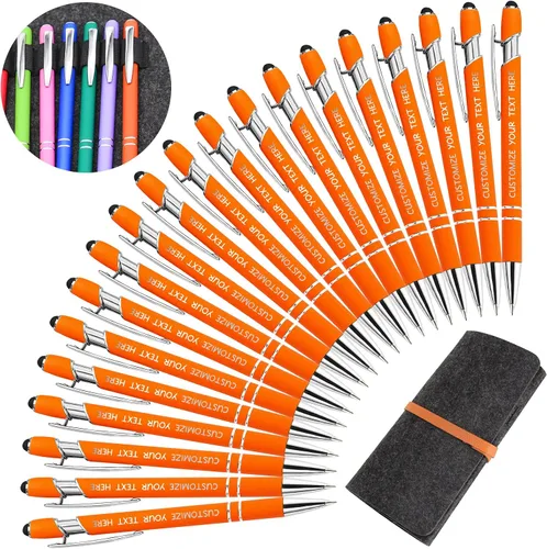 Vista 30 de Bolígrafos personalizados con lápiz óptico y grabado gratis, bolígrafos personalizados para negocios, graduación, aniversarios (hasta 500 unidades)