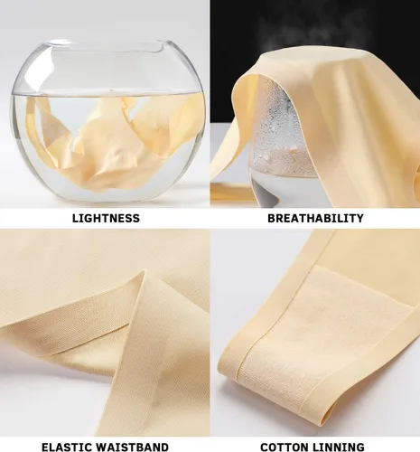 Vista 3 de Tangas para mujer, tangas invisibles para mujer, paquete de ropa interior de bikini de seda de hielo