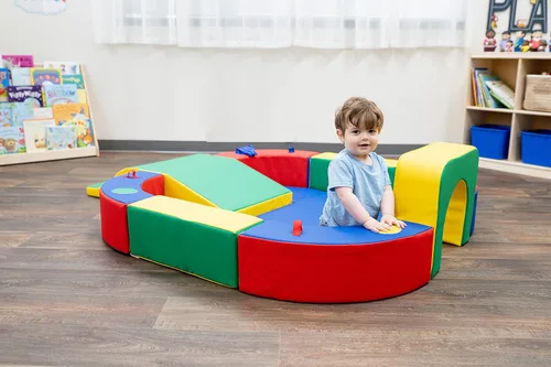 Vista 2 de Children's Factory Anillo de juego con túnel y tobogán, primario, CF322-162, escalador de espuma para bebés, juguete de escalada para niños y niños