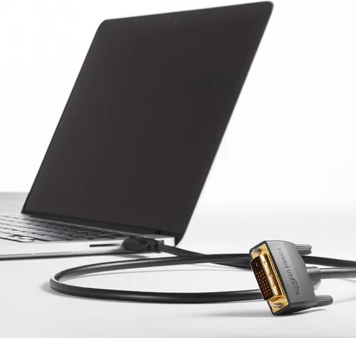 Vista 6 de Amazon Basics Cable Adaptador HDMI-A a DVI (Macho) Bidireccional 1080P, Chapado en Oro, 0.9 m/3 pies, Paquete de 10, Negro