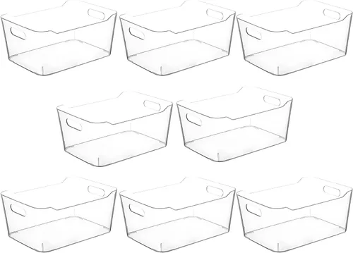 Vista 9 de Contenedores de almacenamiento de plástico transparente para organización de cocina o despensa, organizadores y almacenamiento de despensa