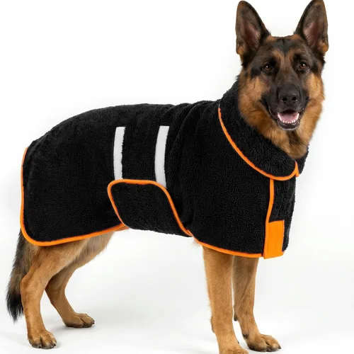 Vista 33 de Bienbee Albornoz para perro, súper absorbente para perros pequeños a Negro