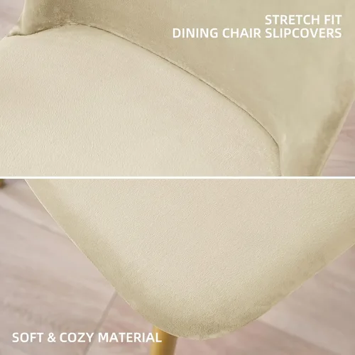 Vista 5 de Gollense Fundas de silla con respaldo curvado para comedor, fundas modernas de mediados de siglo, protector de asiento de silla semicírculo