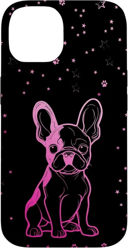 Vista 4 de Funda para iPhone 16 Bulldog francés con patrones abstractos para amantes de los perros