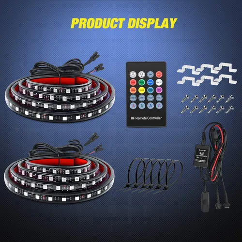 Vista 9 de Nilight - TL-31 Kit de tira de luz RGB de 60 pulgadas para caja de camión, 180 LED, control remoto RF con interruptor de encendido y apagado