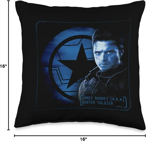 Vista 4 de Marvel Falcon and The Winter Soldier James Barnes - Cojín (16.0 x 16.0 in), multicolor