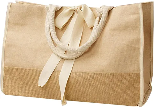 Vista 5 de Bolsas de yute de arpillera con asas de algodón resistentes, compras, fin de semana, trabajo (paquete de 3) (negro)