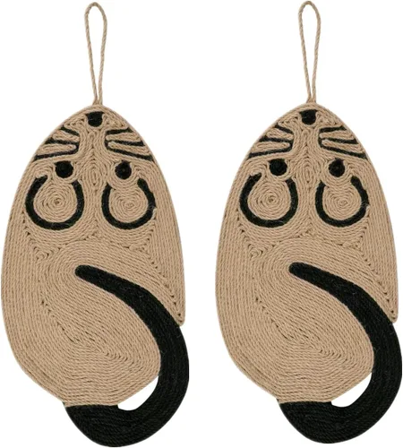 Vista 9 de Almohadilla para rascar para gatos, divertida forma de ratón, almohadilla antideslizante para rascar el suelo del gato, alfombra colgante
