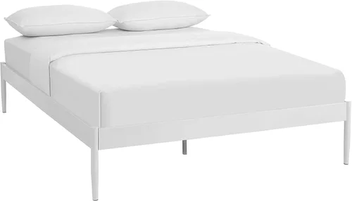 Vista 10 de Modway Elsie - Base de cama de metal con soporte de tablillas, tamaño King, color marrón