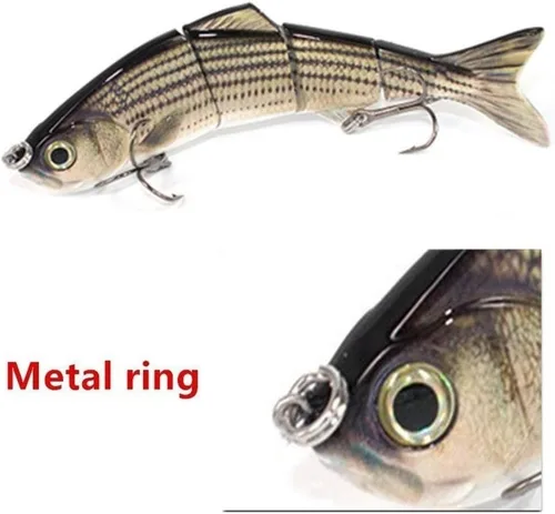 Vista 4 de Señuelos de pesca de 4 segmentos con ganchos BKK para pesca, fácil de atrapar