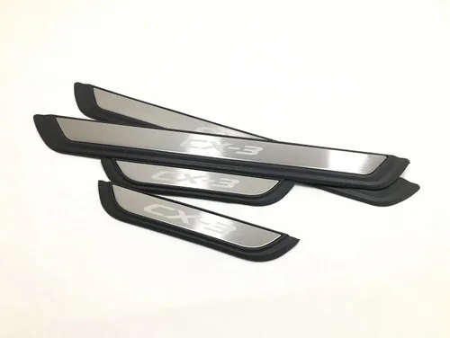 Vista 2 de Protector de rasguños para umbral de puerta de automóvil, para Mazda CX3 cx-3 2015-2020, piezas de accesorios, cubierta de placa de protección