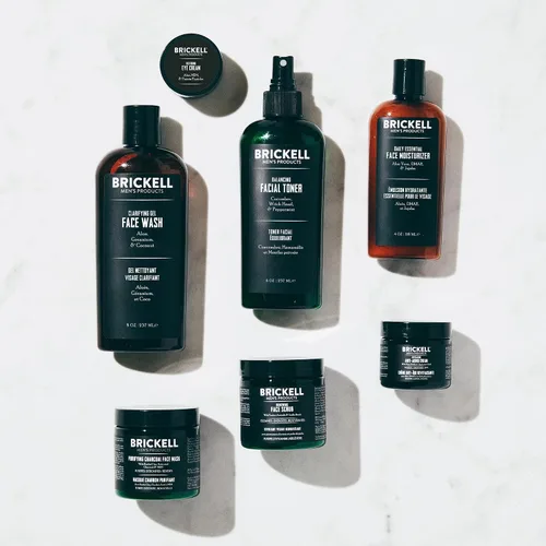 Vista 2 de Brickell Daily Elite - Rutina de cuidado facial para hombre, tónico, gel de lavado facial, exfoliante facial, crema de noche antienvejecimiento