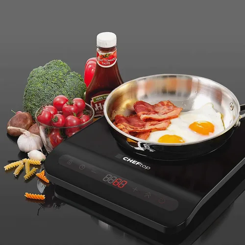 Vista 4 de Cheftop - Quemadores de inducción portátiles de inducción de 120 V, parte superior de cerámica digital con bloqueo de seguridad para niños, 1800