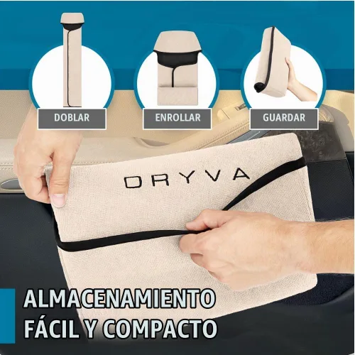 Vista 3 de Dryva Asiento - Toalla de microfibra premium para asiento de automóvil, impermeable y resistente al sudor, ajuste universal, lavable a máquina Beige