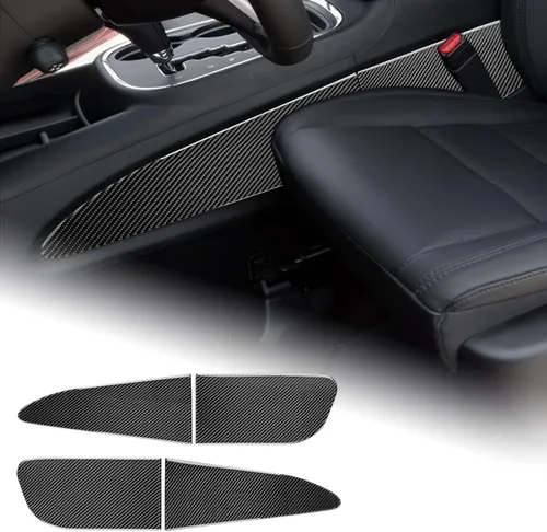 Vista 10 de AIRSPEED Cubierta de panel de palanca de cambios de fibra de carbono, calcomanía para consola central interior para Dodge Durango 2018 2019 2020