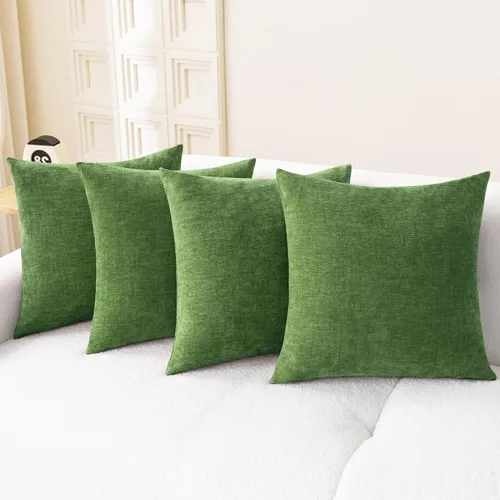 Vista 35 de CaliTime - Paquete de 2 fundas de almohada acogedoras para sofá, decoración del hogar, felpilla suave teñida sólida, 16 x 16 pulgadas, marrón Marrón