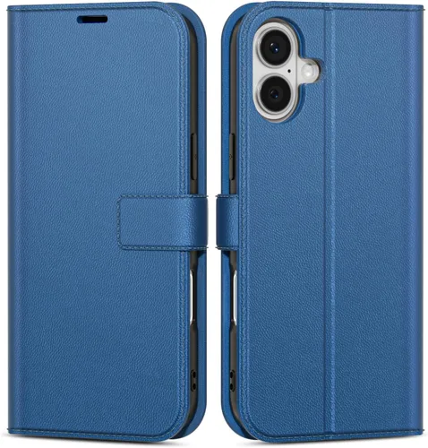 Vista 20 de oakxco Funda tipo cartera para iPhone SE 2022/2020/8/7 con soporte para tarjeta de crédito, funda magnética RFID delgada tipo libro con tapa