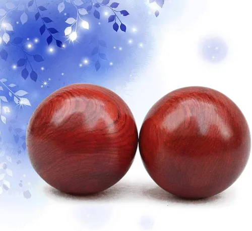 Vista 9 de Milisten Bolas de madera Baoding de madera, bolas de ejercicio de salud, bolas de masaje de salud china de madera, bola de artesanía de madera