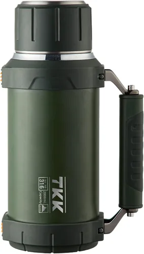 Vista 3 de Botella de acero inoxidable aislada al vacío de 2QT 64oz, termos de café grandes para bebidas calientes con asa de taza que mantiene los líquidos