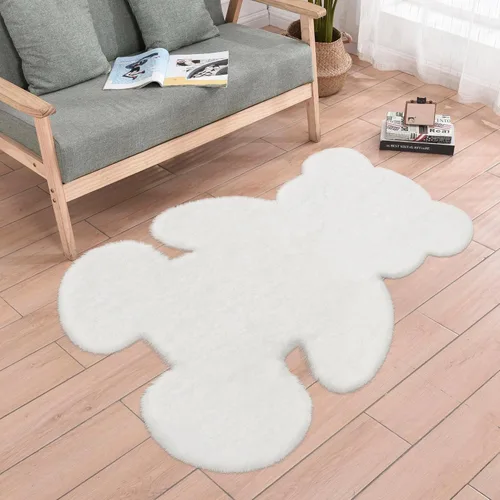 Vista 22 de Alfombra de pelo de oveja sintética de 2 pies, suave y esponjosa, bonita alfombra de felpa para guardería, habitación de niños y niñas, decoración