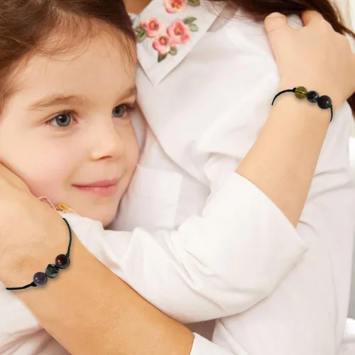 Vista 5 de Tumhun Pulseras del zodiaco para mujeres y hombres, 12 constelaciones de 0.315 in de piedra natural, pulseras de cristal curativo, pulsera