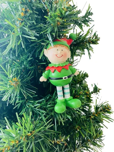 Vista 7 de Juego de leyendas de elfos de elfo, decoración de árbol de Navidad con tarjeta de historia en caja Holiday tradition family activity includes