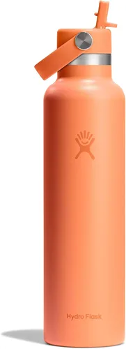 Vista 10 de Hydro Flask Botella de agua – Acero inoxidable aislado – Tapa flexible con pajita de boca estándar, antiderrames, a prueba de fugas y recargable