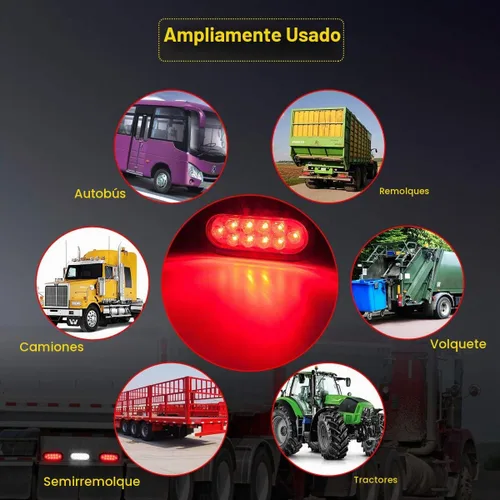 Vista 4 de LIMICAR 4 luces traseras ovaladas rojas y 2 blancas, kit de luces planas de 6 pulgadas, luces traseras LED para camiones, luces traseras de remolque