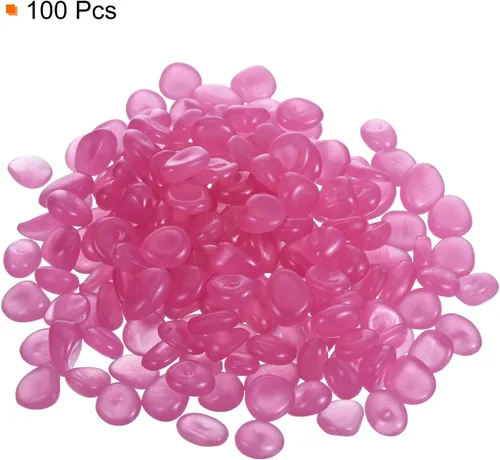 Vista 3 de MECCANIXITY 100 piedras brillantes de 0.51 a 0.67 pulgadas (0.512-0.669 in) para decoración en la oscuridad, piedras luminosas, decoración de Rosa