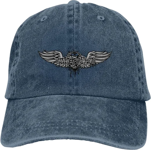 Vista 9 de Cowboy Hat Trendy Hats for Man and Women Djustable Four Season Outdoor Baseball Cap of Hell Skull with Angel Navy Blue