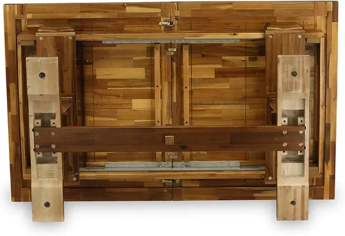 Vista 8 de East West Furniture ALAFR7-81-02 Juego de mesa de comedor moderno de 7 piezas consta de una mesa rectangular de madera con hojas extraíbles y 6