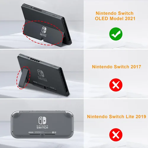 Vista 2 de Fintie Kids Case for Nintendo Switch OLED Model 2021 with 2 Game Card Slots - Kids Friendly Ultralight Shockproof Protective Cover, Ergonomic Grip