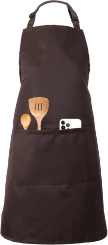 Vista 10 de Kitchen Bib Chef Apron for Women Men with Pockets Waterproof, Large Pockets, Adjustable Neck Strap, For Cooking, Painting, Pottery, Ceramics
