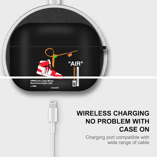 Vista 4 de Gedicht Funda para Airpods Pro con cordón, bonitos zapatos deportivos de dibujos animados, funda protectora de TPU suave resistente para Apple