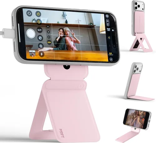 Vista 24 de MOFT MOVAS - Billetera con trípode para teléfono, 3 en 1, soporte magnético compatible con NFC, soporte para tarjetas ajustable de cuero vegano