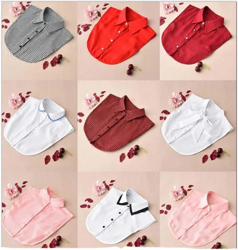 Vista 2 de YEKEYI Blusa de media camisa para mujer, cuello falso, cuello falso, cuello desmontable para mujer