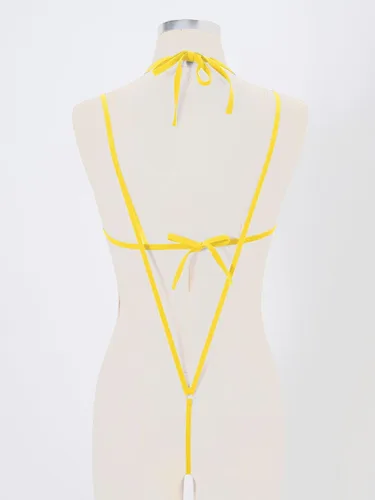 Vista 4 de ACSUSS - Sujetador con cuello halter con cordones para mujer
