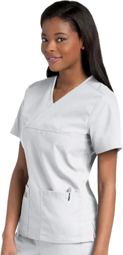 Vista 2 de Landau Urbane Scrubs 9534 - Camiseta cruzada para mujer con doble bolsillo