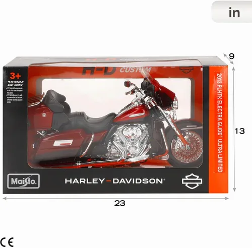Vista 10 de Motocicleta Harley Davidson FLHTK Electra Glide modelo 2013, roja, versión ultralimitada, 1/12 de Maisto 32323.