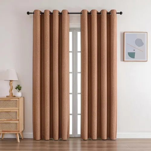 Vista 16 de Cortinas opacas con ojales para dormitorio y sala de estar, juego de 2 paneles con aislamiento térmico para oscurecer la habitación