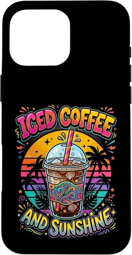 Vista 19 de Iced Coffee Sunshine Palm Trees Retro Summer Drink Case for iPhone 17